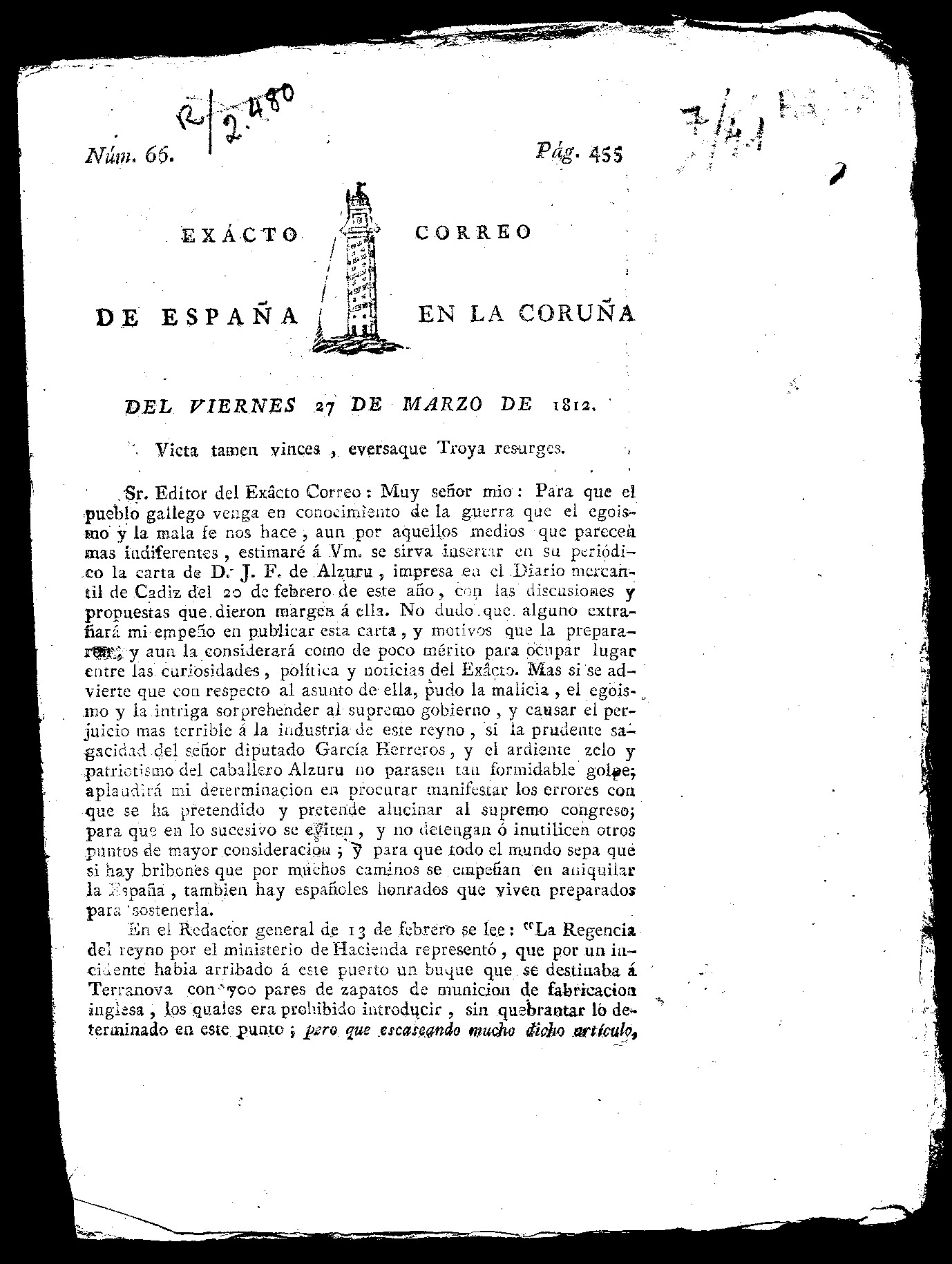 1812-cabeceira_exacto_correo_de_espana_en_la_coruna
